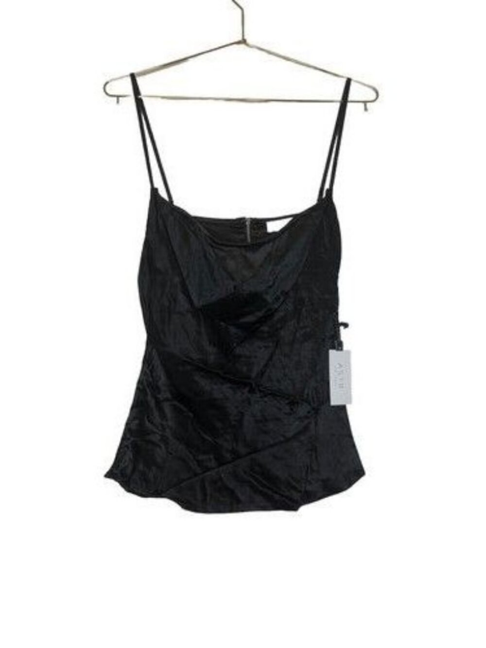 ASTR THE LABEL Contrast Cowl Tank Women's Size M Black Clubbing Party Zip Back